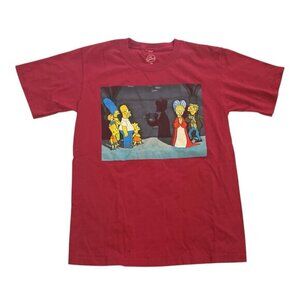 Vintage Dark Red Maroon Simpsons Mr. Burns Smithers T-Shirt Sz XS Cotton Women